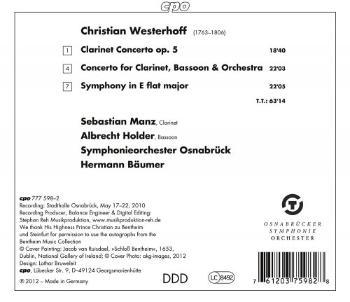 Sebastian Manz, Sebastian Manz, Albrecht Holder, Symphonieorchester Osnabrück, Hermann Bäumer - Westerhoff: Symphony - Clarinet Concerto - Double Concert (2012)