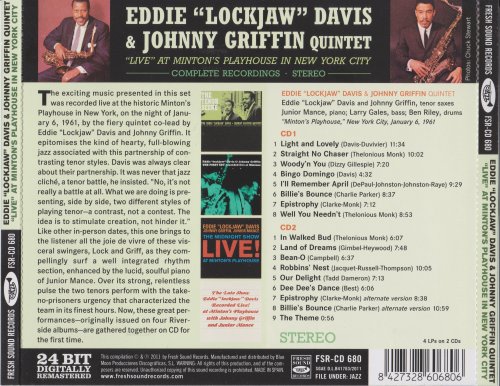 Eddie 'Lockjaw' Davis & Johnny Griffin Quintet - “Live” At Minton's Playhouse In New York City  (1961) [2011]