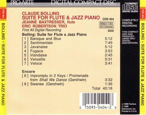 Jeanne Baxtresser, Eric Robertson Trio - Claude Bolling: Suite for Flute & Jazz Piano (1995) CD-Rip