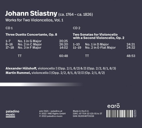 Alexander Hülshoff & Martin Rummel - Johann Stiastny: Works for Two Violoncellos, Vol. 1 (2022) [Hi-Res]