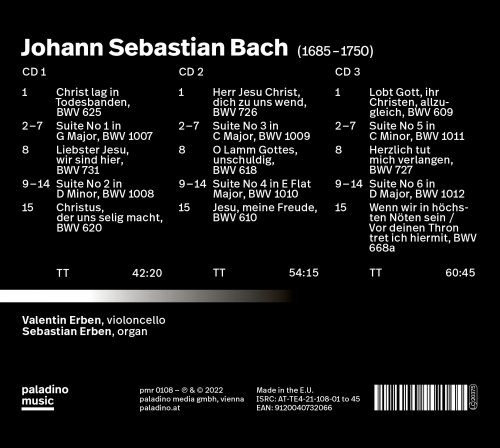 Valentin Erben & Sebastian Erben - Bach: The Cello Suites & Organ Chorales (2022) [Hi-Res]