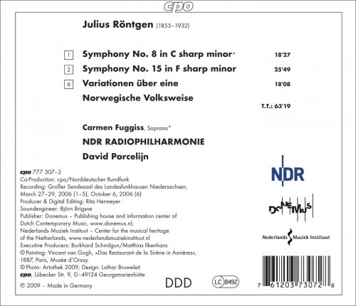 Carmen Fuggiss, NDR Radiophilharmonie, David Porcelijn - Rontgen: Symphonies Nos. 8 & 15 / Variationen uber eine Norwegische Volksweise (2009)
