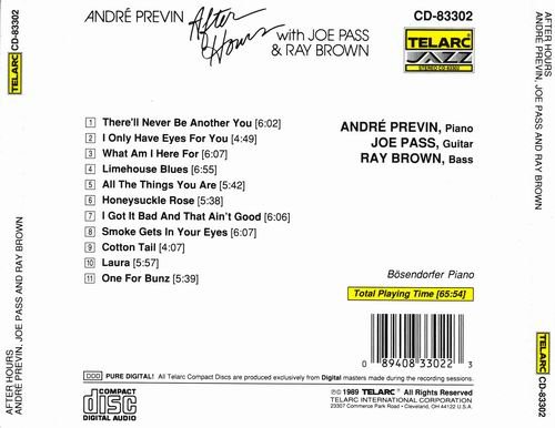 Andre Previn, Joe Pass & Ray Brown - After Hours (1989)