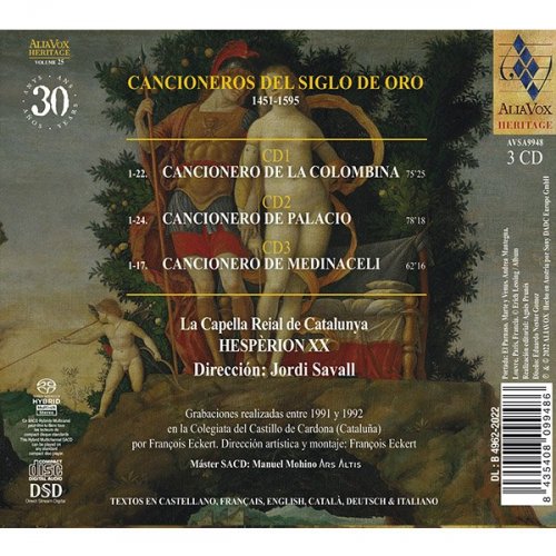 La Capella Reial de Catalunya, Hesperion XX, Jordi Savall - Cancioneros del Siglo de Oro (Colombina- Palacio- Medinaceli 1451-1595) (2022) [Hi-Res]