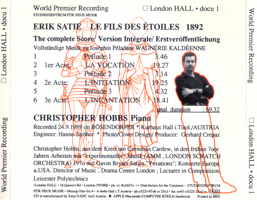 Christopher Hobbs - Satie: Le Fils Des Étoiles/Etoiles (1989)