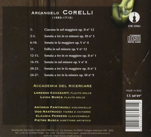 Accademia del Ricercare, Lorenzo Cavasanti, Luisa Busca - Corelli: Sonate, ciacona e follia (2013)