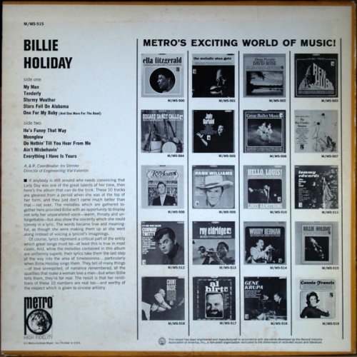 Billie Holiday ‎- Billie Holiday (1965) LP