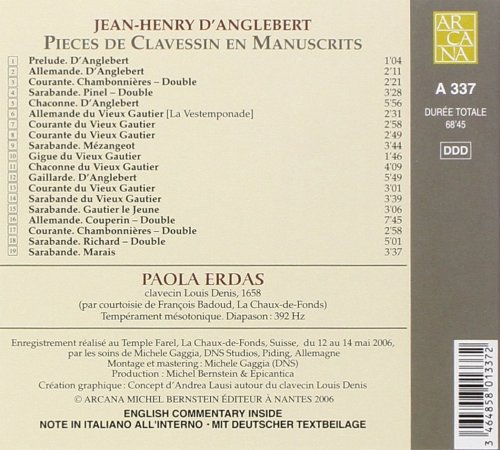 Paola Erdas - d'Anglebert: Pièces de clavecin (2006)