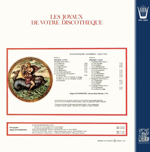 Brigitte Haudebourg - Jean-François Dandrieu - 1er Livre de Clavecin (1977)