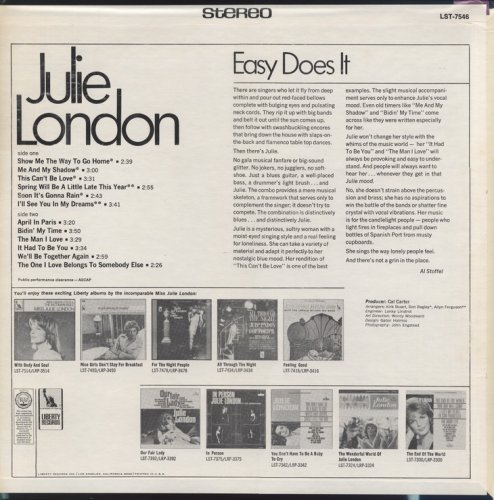 Julie London - Easy Does It (1968) LP