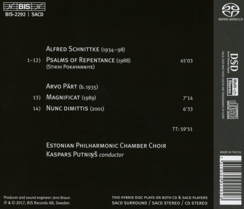 Estonian Philharmonic Chamber Choir & Kaspars Putnins - Alfred Schnittke & Arvo Pärt: Choral Works (2018) [Hi-Res]