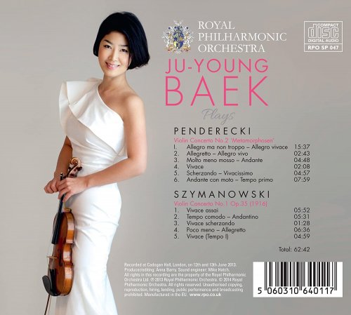 Ju-Young Baek, Royal Philharmonic Orchestra, Grzegorz Nowak - Penderecki: Violin Concerto No. 2, 'Metamorphosen' - Szymanowski: Violin Concerto No. 1 (2014)