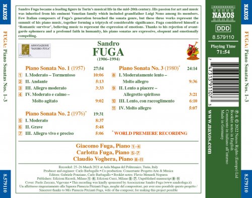 Giacomo Fuga, Carlotta Fuga, Claudio Voghera - Fuga: Piano Sonatas Nos. 1-3 (2022) [Hi-Res]