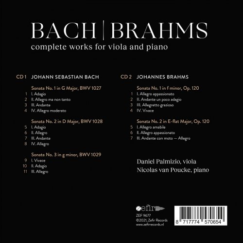 Daniel Palmizio & Nicolas van Poucke - J.S. Bach & Brahms: Complete Works for Viola & Piano (2021) [Hi-Res]