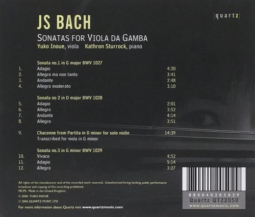 Yuko Inoue, Kathron Sturrock - Bach: Viola da gamba Sonatas (2006)