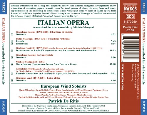 Patrick de Ritis, Paolo Grazia, European Wind Soloists - Italian Opera Transcribed for Wind Ensemble (2015)