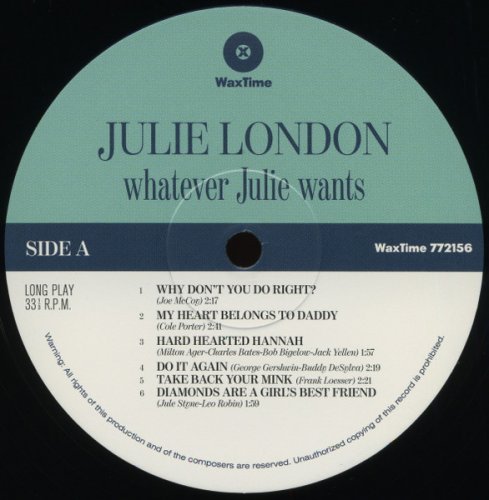 Julie London - Whatever Julie Wants (2016) LP