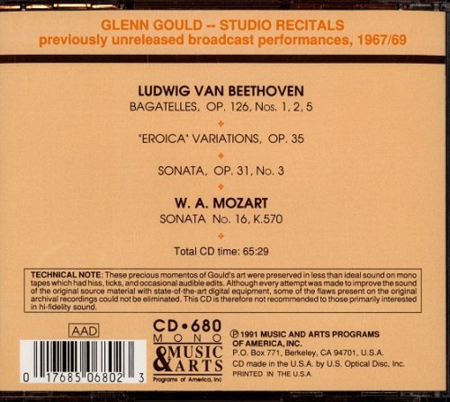 Glenn Gould - Previously Unreleased Broadcast (1967-1969) (1991)