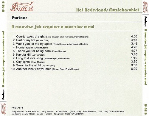 Partner - A Man-Size Job Requires A Man-Size Meal (Reissue) (1978)