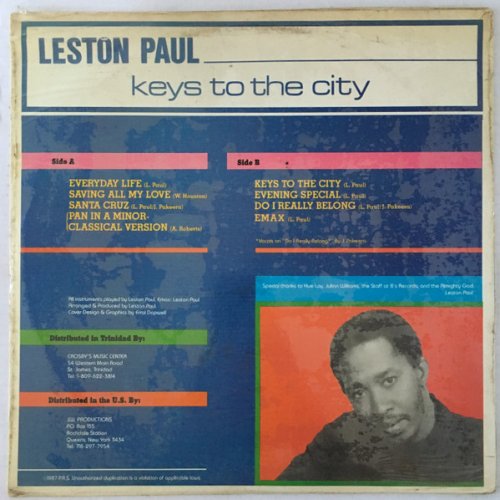 Leston Paul - Keys to the City (1987) LP