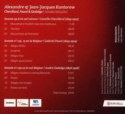 Alexandre Kantorow, Jean-Jacques Kantorow - Sonates françaises (2014)