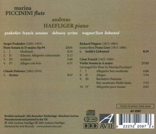 Marina Piccinini, Andreas Haefliger - Prokofiev & Franck: Sonatas - Debussy: Syrinx - Wagner/Liszt: Liebestod (2006)