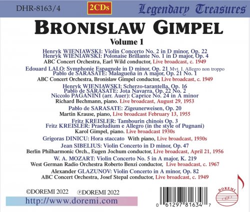 Bronislaw Gimpel - Bronislaw Gimpel, Vol. 1 (Live) (2022)