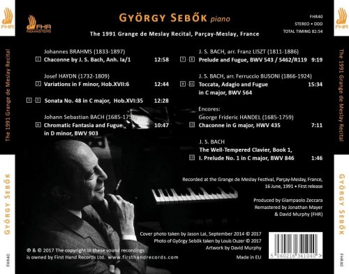 György Sebök - The 1991 Grange de Meslay Recital (Live) (2017)