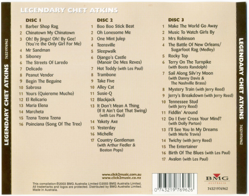 Chet Atkins - Legendary Chet Atkins (3 CD) (2003)