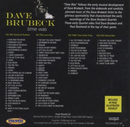 Dave Brubeck - Time Was (2005) [4CD Box Set]