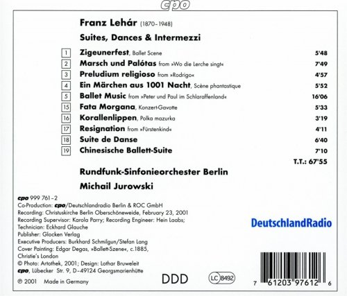 Radio-SinfonieorchesterBerlin, Michail Jurowski - Lehár: Fata Morgana - Suites, Dances & Intermezzi (2001)