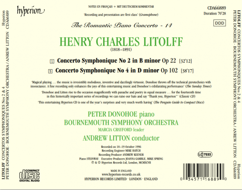 Peter Donohoe, Bournemouth Symphony Orchestra, Andrew Litton - Litolff: Concertos Symphoniques Nos. 2 & 4 (1997) CD-Rip
