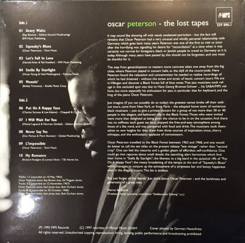 Oscar Peterson ‎- Exclusively For My Friends: Lost Tapes (1997) LP