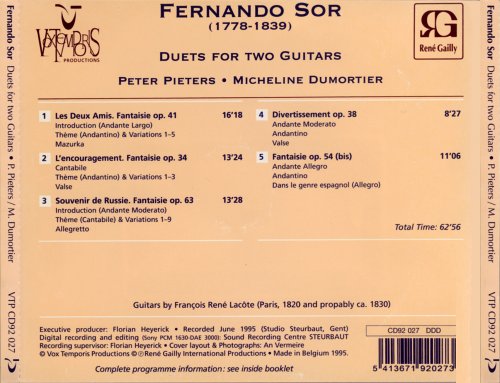 Peter Pieters, Micheline Dumortier - Sor: Duets for two Guitars (1995)