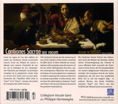 Collegium Vocale Gent, Philippe Herreweghe - Lassus: Cantiones Sacrae sex vocum (2008)