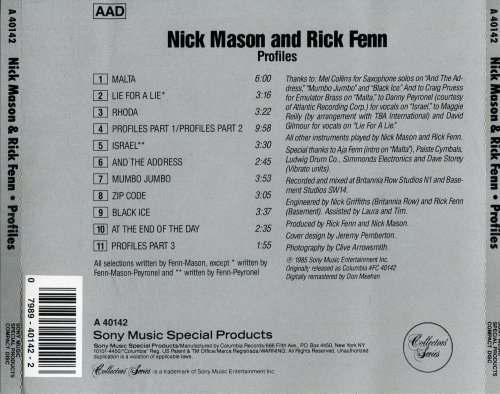 Nick Mason & Rick Fenn - Profiles (1985) CD-Rip