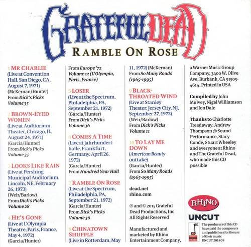 Grateful Dead - Ramble On Rose (10 Select Cuts From The Dead's '70s Prime) (2015) CD-Rip