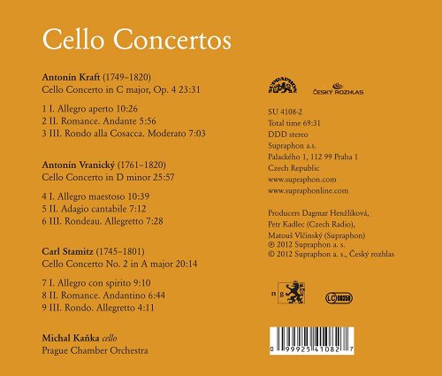 Michal Kaňka, Prague Chamber Orchestra - Kraft, Vranický and Stamitz: Cello Concertos (2012)