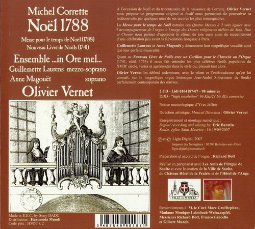 Ensemble ...in Ore mel..., Olivier Vernet - Michel Corrette: Noel 1788 (2007) CD-Rip