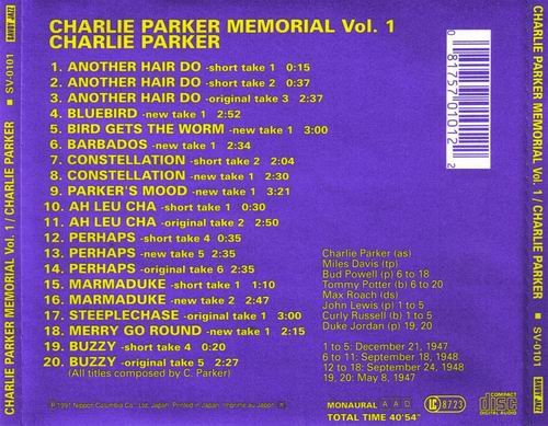 Charlie Parker - Charlie Parker Memorial Vol.1 (1955)