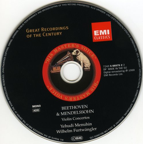 Yehudi Menuhin, Wilhelm Furtwangler - Beethoven, Mendelssohn: Violin Concertos (1999)