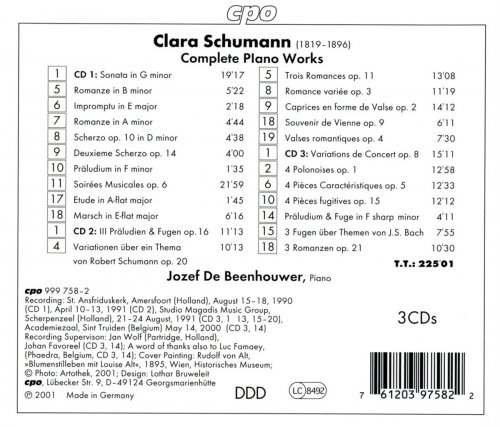 Jozef De Beenhouwer - Schumann, C.: Complete Piano Works (2001)