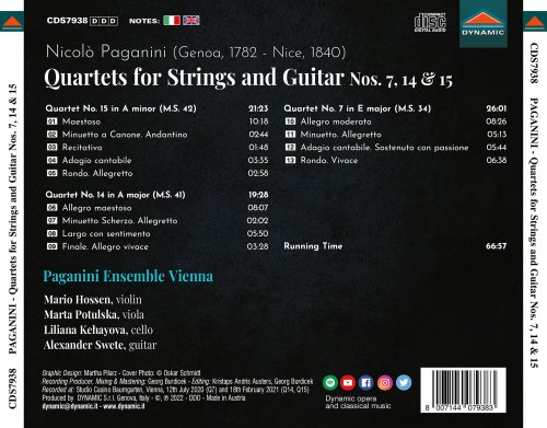 Paganini Ensemble Vienna - Paganini: Quartets for Strings & Guitar Nos. 7, 14 & 15 (2022) [Hi-Res]