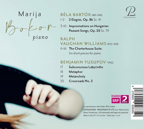 Marija Bokor - Piano Works by Bartók, Vaughan Williams & Yusupov (2022) [Hi-Res]