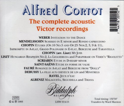 Alfred Cortot - The Complete Acoustic Victor Recordings (1993)