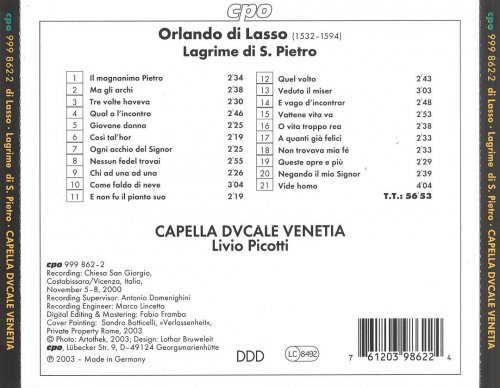 Capella Dvcale Venetia - Lasso: Lagrime di S. Pietro (2003)