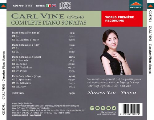 Xiaoya Liu - Carl Vine: Complete Piano Sonatas (2022) [Hi-Res]