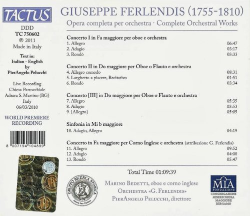 Marino Bedetti, Orchestra "G. Ferlendis", PierAngelo Pelucchi - Ferlendis: Complete Orchestral Works (2011) CD-Rip