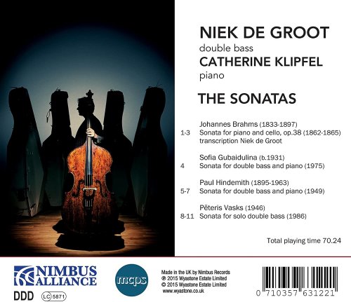 Niek de Groot & Catherine Klipfel - Brahms, Gubaidulina, Hindemith & Vasks: Sonatas for Double Bass (2015)