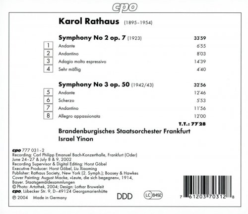 Brandenburgisches Staatsorchester Frankfurt, Israel Yinon - Rathaus: Symphonies Nos. 2 and 3 (2002)